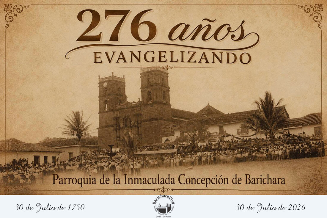 Parroquia de La Inmaculada Concepción de Barichara 276 años evangelizando